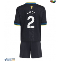 Otroški Nogometni dresi Manchester United Diogo Dalot #2 Tretji 2025-26 Kratek Rokav (+ Kratke hlače)